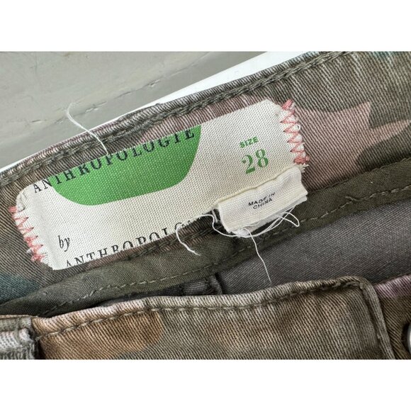 Anthropologie Camo Pants Women's Size 28 30X28 Jefferson Slim Utility Button Fly - Picture 5 of 10